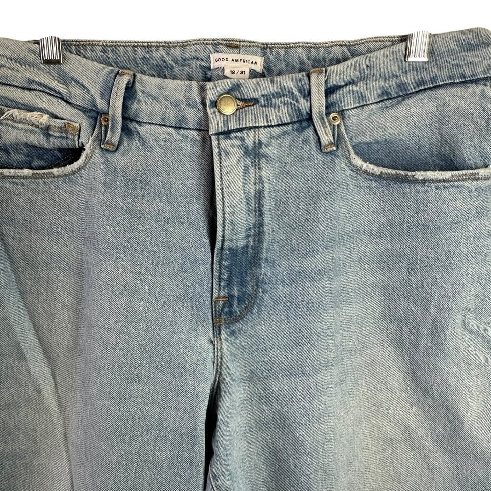 Good American Good Girlfriend High Rise Straight Leg Jean Size 12/31 - Picture 3 of 7